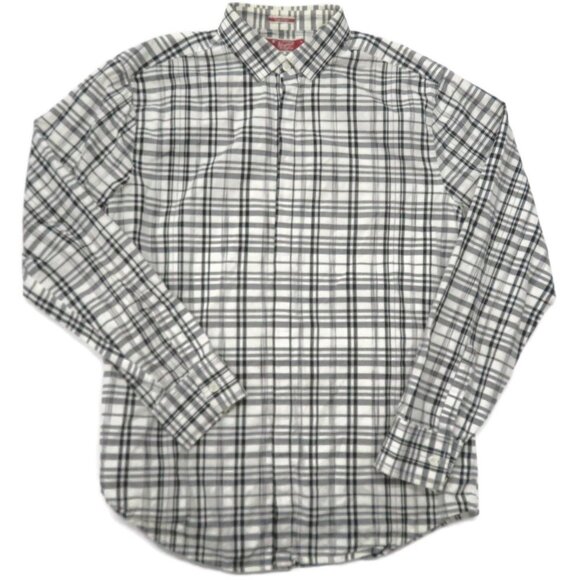 Original Penguin Button Up Shirt Mens Medium Long Sleeve Classic Fit Black Check - Picture 4 of 6
